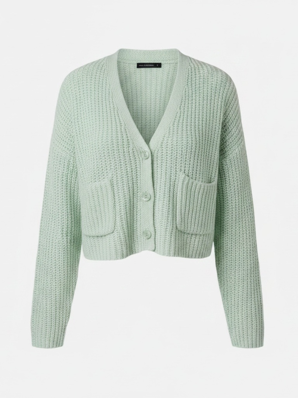 Madison Mint Green Cropped Knit Cardigan